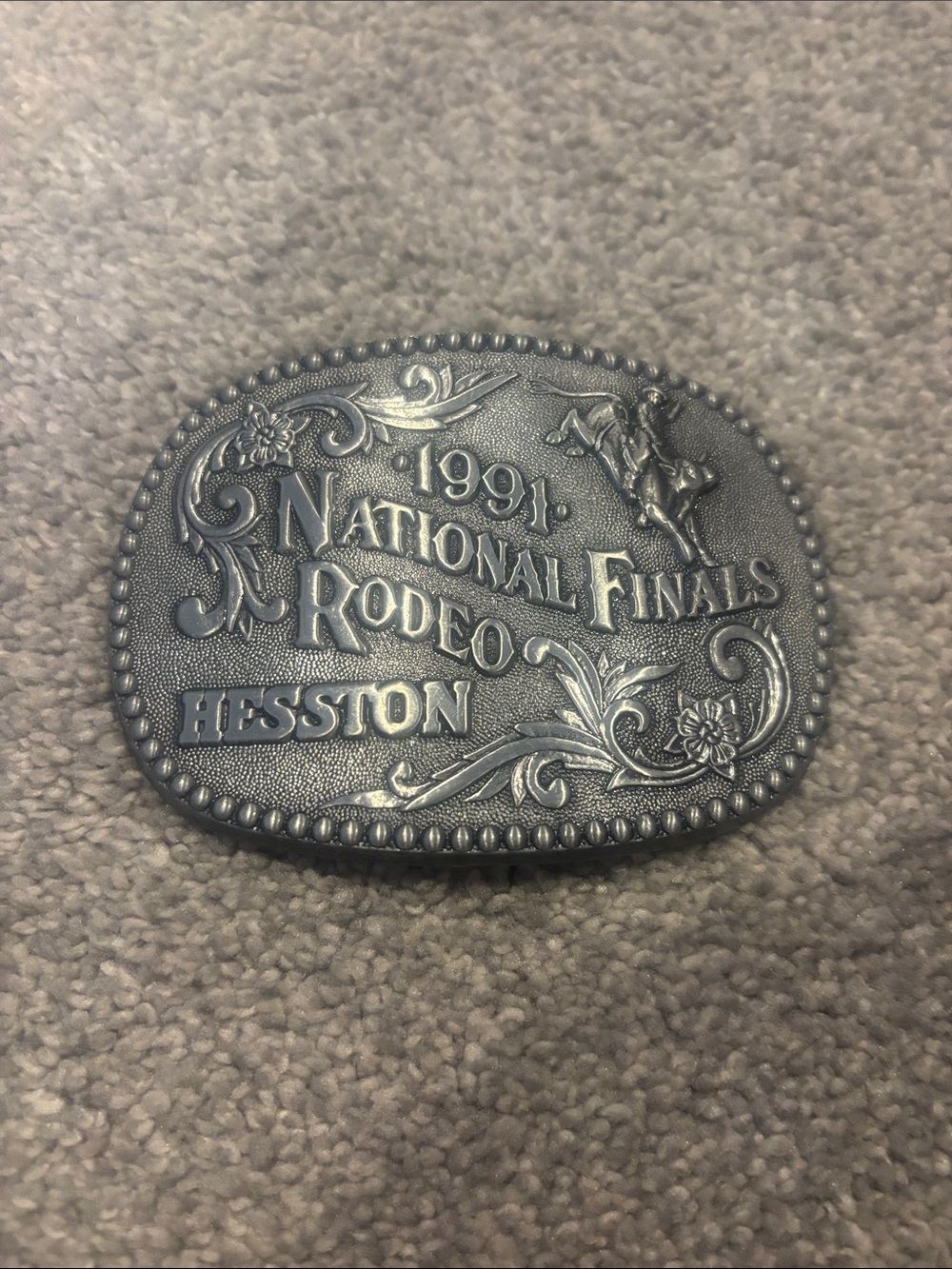 Vintage Hesston National Finals Rodeo belt buckle. - Picture 1 of 2